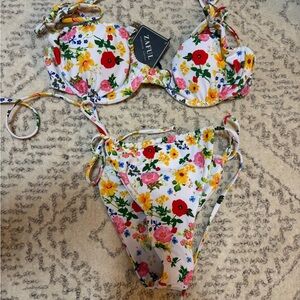 Zaful Multicolor Floral Bikini